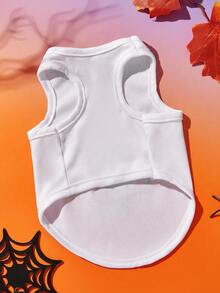 1 قطعة سترة للقطط والكلاب في عيد الهالوين، طباعة واضحة، شبكة تنفس، مناسبة للارتداء الداخلي/الخارجي، تناسب زي عيد الهالوين