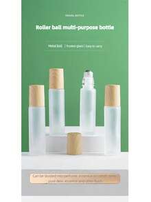 1pc/2pcs/4pcs 10ml (8.5cm/3.35inch*2cm/0.79inch), Precise Spiral Design, Rollerball Dispensing, Precise Application, More Precise Than Spray Bottles, Easy To Carry, Glass & ABS Plastic (ABS Resin) Rollerball Refillable Bottle (Minimalist Style) - Transparent, Wood Grain Detail, Metal Rollerball, Frosted Glass