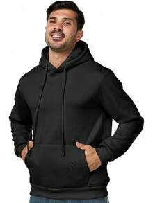 Mens Casual Long Sleeve Drawstring Athletic Hooded Pullover Sweatshirt With Pockets, Fashionable - 紫色 - 查看 3