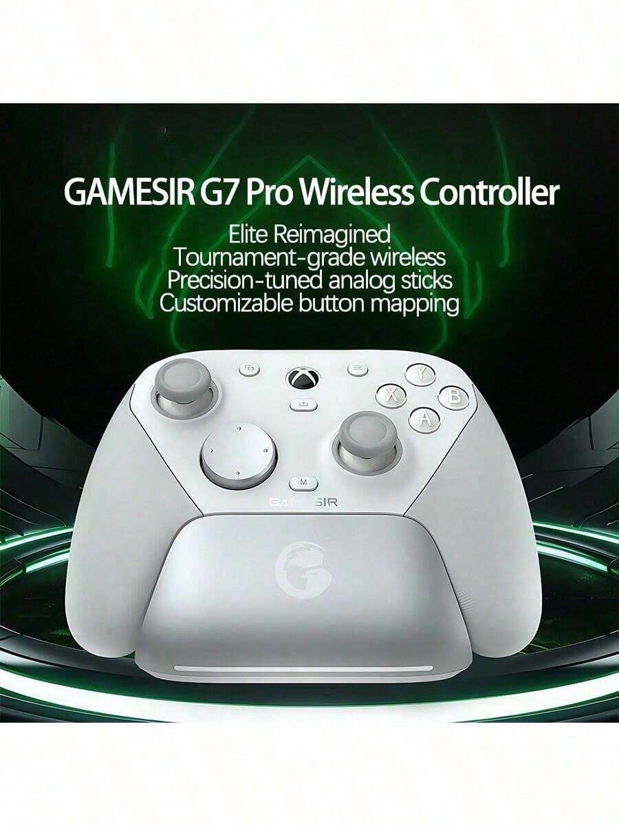 GAMESIR G7 Pro Multi-Platform Elite Controller, Hall Effect Electromagnetic Joystick Lifetime Anti-Drift, Microswitch Triggers For Rapid Fire/Linear Triggers For Realistic Simulation, One-Key Dual Mode Switching, White - White - View 1