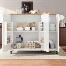 Storage Islands & Carts - White + MDF - View 3