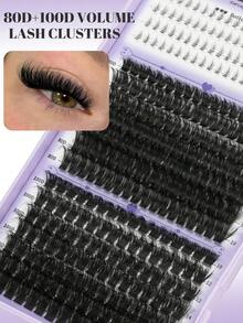 678PCS Lash Clusters With Spikes Wispy Eyelash Clusters Kit 14-20mm Spikes Lash ClustersVolume Cluster Eyelash Extensions Lash Clusters Kit Individual Lashes With Lash Bond And Seal (40D 60D 80D 100D,10-18mm) - 黑色 - 查看 5