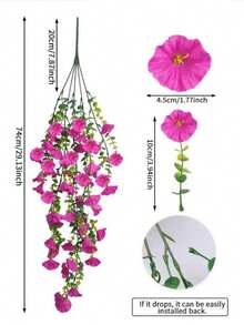 2 束逼真仿真 DIY 装饰抗紫外线花束，人造植物适用于家庭、走廊、花园、庭院、餐桌、客厅、婚礼派对装饰、人造装饰品、假植物、假藤蔓、壁挂人造藤蔓、假花、婚礼派对装饰人造植物、情人节