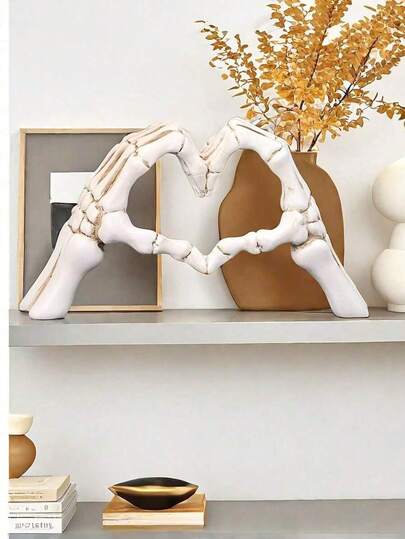 1 Peça Ornamento de Mão de Amor, Ornamento Decorativo em Forma de Coração de Esqueleto, Ornamento Criativo de Casamento para Casa e Mesa de Escritório, Estátuas de Mão em Forma de Coração, Adequado para Prateleira de Sala de Estar, Mesa de Chá, Ornamentos, O Melhor Presente de Natal, Presente do Dia dos Namorados de Inverno.