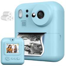 Kids Camera Instant Print, Selfie Digital Camera With 1080P Videos,Toddler Portable Travel Camera Toy For 3-9 Year Old Boys Girls(Included 32GB Card),Birthday Gifts For Kids Age 3-12