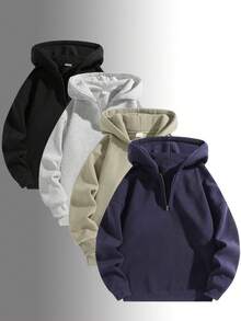 Men's Outdoor Half-Zip Hoodie In White And Gray, Men's Stylish Daily Hooded Jacket