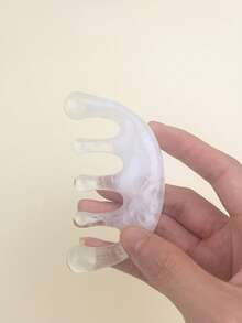 1pc 5-Tooth Head Massage Comb, Portable & Practical Resin Head Massage Tool, Hair Massage Comb For Meridian Massage - White - View 8