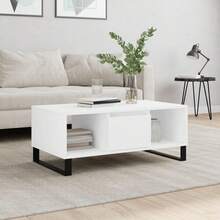 Coffee Table White 90x50x36.5 Cm Engineered Wood - White - View 1