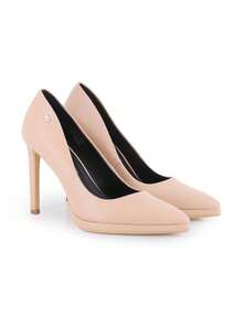 Blogger Scarpe con tacco alto in pelle sintetica beige con punta affusolata, modello SIGRID 01. Consegna entro 24/72 ore in Spagna (penisola). - Beige - Visualizzare 2