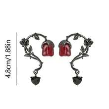1 Pair Gothic Punk Style Black Bat Earrings For Women, Halloween