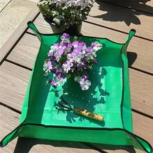 园艺垫和园艺工具，用于换盆和土壤混合 - 适用于多肉植物和绿色植物，绿松石色，易于清洁的织物/塑料，非常适合阳台园丁，花园维护功能性园艺工具，耐用的塑料织物，植物垫