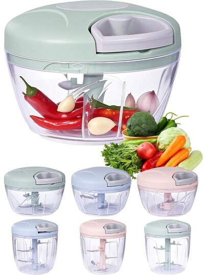 1pc Manual Food Processor, Vegetable Cutter, Portable Hand-Pulled Rope Minced Garlic Cutter, Onion Cutter, Manual Vegetable Cutter, Vegetable Cutter, Hand-Pulled Rope Vegetable Cutter, Suitable For Vegetables, Fruits,