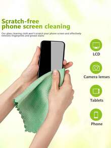 2/5/10 قطعة قماش تنظيف الزجاج من الألياف الدقيقة، قماش خالي من الوبر للنوافذ والسيارات والمطبخ والمرايا بدون ترك آثار، قابل لإعادة الاستخدام بنمط قشر السمك