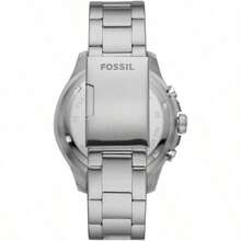 Fossil Reloj de cuarzo para hombres Fossil de acero inoxidable con tres manecillas, caja de acero inoxidable y cristal resistente a los arañazos FS5725/FS5726