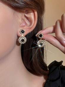 華麗水晶耳釘女款1對