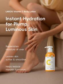 1 Pc Moisturizing LAIKOU Vc Body Lotion, 200g Lifting & Firming Body Cream Deep Nourishing Body Butter For Women All Skin Types For Spa Self Care Gifts For Girl Friend Body Care - 橘色 - 查看 4