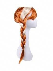 1 pieza Peluca de trenzas dobles de niña morena, adecuada para Navidad, carnaval, fiesta, actuación en el escenario, cosplay - Marrón - Ver 6