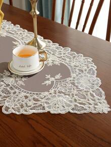 100% Polyester Embroidered Table Runner/Runner, Suitable For Wedding, Party, Kitchen, Dining, Coffee, Vanity Tables, Home Decor, Indoor/Outdoor, Camping, Holiday Gatherings, 1pc - Beige - View 13