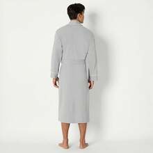 Essentials Men's Lightweight Waffle Bathrobe (Available In Big & Tall) - 淺灰色 - 查看 10