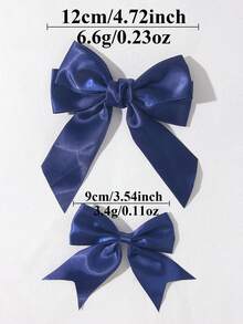 32pcs Assorted Bow Hair Accessories Set, Including White, Navy Blue, Pink Bows, Hair Clips And Hair Ties, Cute And Versatile Hair Decorations Suitable For Girls - Multicolor - View 4