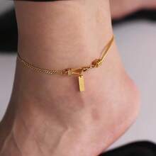 1 件韩式锆石方形吊坠脚链，具有高端简约设计感。 - 方牌吊墜腳鍊 - 查看 8