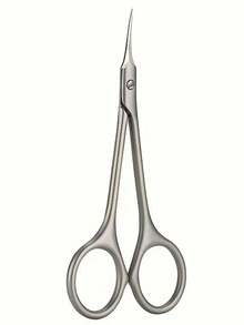 1pc Ergonomic Stainless Steel Nail Scissors - Precision Curved, Non-Slip Handle, Rainbow Color Finish, Suitable For Nail & Eyebrow Care, Unscented, Suitable For Both Hands, Multipurpose, Applicable For Eyelash Trimming