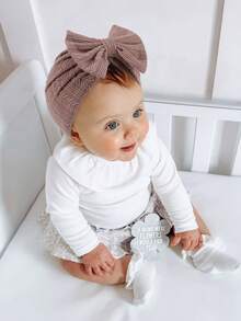 Set de 6 piezas de diademas con moño y gorros para bebé recién nacido, gorros de bebé, accesorios de temporada para bebés - Multicolor - Ver 3