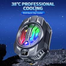 1 pieza Enfriador de teléfono semiconductor negro, material de ABS + aleación de aluminio, ajuste de 3 velocidades, enfriamiento rápido, iluminación RGB, compatible con iPhone, tabletas, etc.