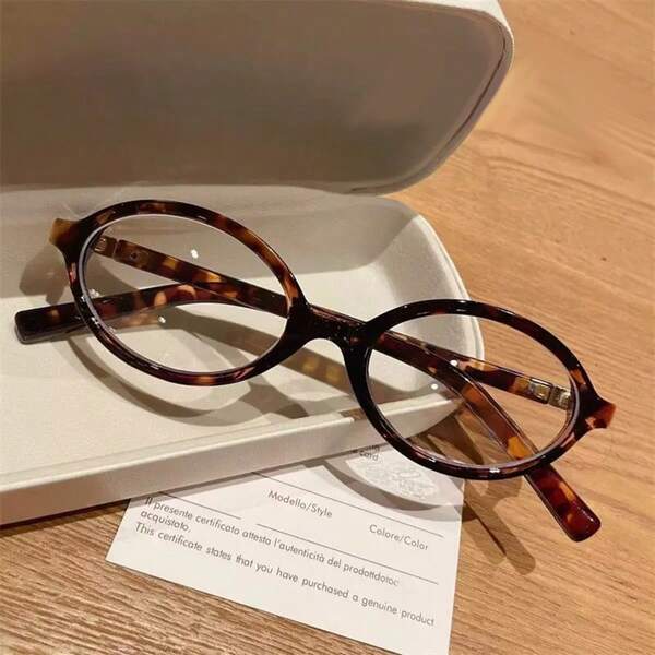 1pc Women's Elliptical Small Frame Personalized Street Snap Concave Shape Clear Glasses Clear Glasses Accessories Blue Light Glasses Accessories For Women