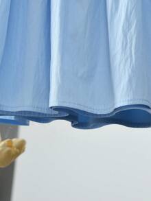 Fall Splice Long Sleeves Love Patch Shirt-Like Dress For Young Girls Spring Turn-Down Collar Fashion Style Clothes Young Girl Casual Wear 3 To 7 Years - Blue - View 8