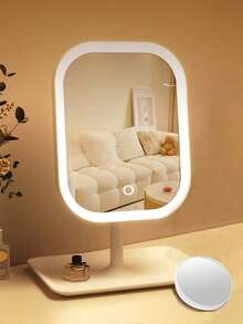 LED Makeup Mirror ,Vanity Mirror With Lights, 3 Light Modes Lighted Makeup Mirror, Touch Control, Portable Stand And Foldable Compact Mirror ,Lighted Travel Makeup Mirror, Vanity Cosmetic Mirror With Lights, Rechargeable Portable LED Makeup Mirror, Women Christmas Gift - Nhiều màu - Xem 2