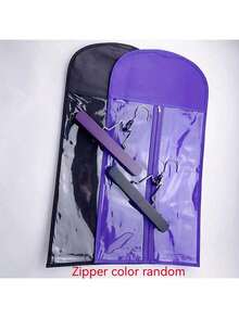 1ocs To 2pcs Wig Storage Bag, Hair Stand With Dust Cover, Zipper Wig Hairpin, Wig Storage Bag, Non-Woven Wig Hanging Clip (Wig Not Included), Halloween - Black - View 10