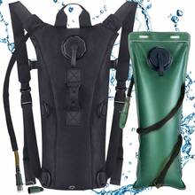 Mochila de Hidratación Ciclismo Hiking Campismo+Bolsa De Agua 3L, Mochila táctica de hidratación para ciclismo y senderismo - Negro - Ver 1