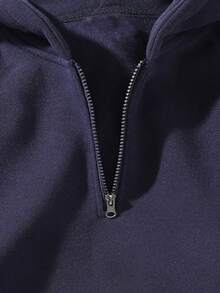 Men's Outdoor Half-Zip Hoodie In White And Gray, Men's Stylish Daily Hooded Jacket