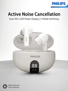 PHILIPS TAT3559 无线耳机，具备自适应降噪、蓝牙 5.4、20 小时续航、IPX4 级防水防汗、AI 麦克风、快速充电功能，适用于运动、健身、跑步、锻炼、办公等多种场合，轻巧舒适。 - 白色 - 查看 1