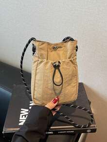 运动旅行小号单肩包 - 女士纯色斜挎手机包，带拉链口袋 | 休闲简约零钱包和耳机收纳包 | 轻便时尚布包，适合跑步、旅行和校园生活 | 多功能斜挎包，可装手机、钱包、返校必备品和日常穿搭配饰，小巧便携 - 彩色 - 查看 14