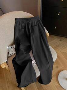 大码女式秋冬运动裤，松紧抽绳腰部，宽松休闲裤，适合跑步、健身、日常穿着，时尚修身口袋喇叭腿软裤
