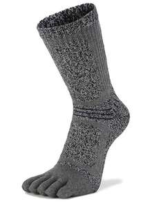 3 Pairs Thick Five-Toe Sports Socks, Moisture-Wicking, Anti-Slip, Crew Length Cotton Socks For Men, One Size (39-45) - Multicolor - View 6