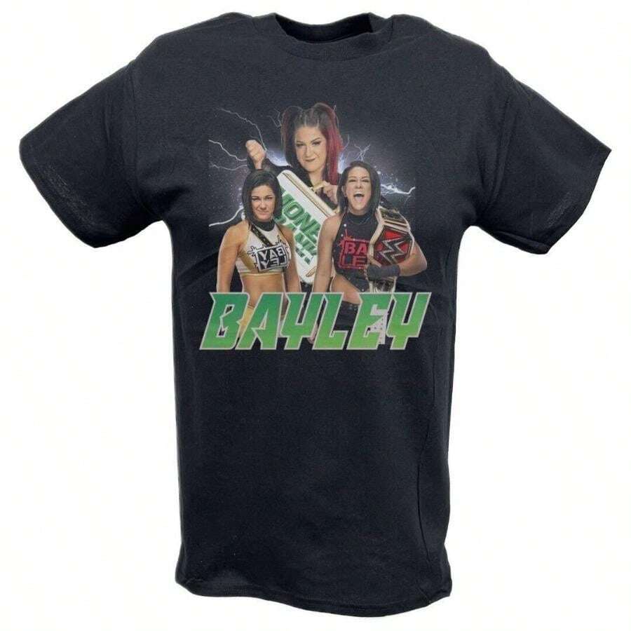 Bayley Money In The Bank Three Pose Black T-Shirt - 黑色 - 查看 1