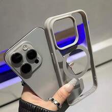 Ốp lưng điện thoại sạc không dây từ tính trong suốt sang trọng cho IP17 16 15 14 13 12 11Pro Max 7/8Plus Xsmax/Xr/X Ốp lưng chống sốc bằng acrylic trong suốt siêu mỏng khung cứng 17Air - Xám - Xem 6