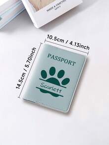 Ayotu 定制护照夹，爪印图案护照夹，个性化钱包，光滑PU皮革旅行收纳包，多功能可折叠收纳袋，可装护照、车票、卡片和其他必需品，是假日旅行、通勤、团体旅行、家庭和朋友聚会的理想选择。 - 彩色 - 查看 10