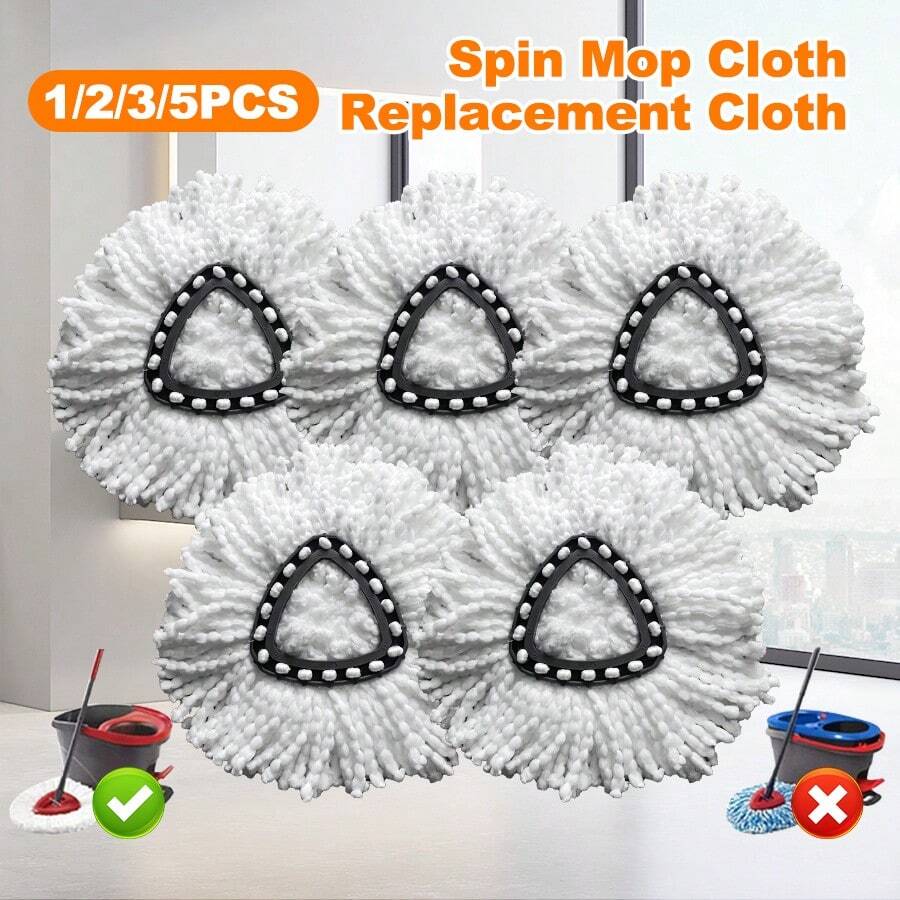 1/2/3/5 pezzi Ricambi per mocio, adatti per mocio rotanti, ricariche in microfibra super, compatibili con mocio triangolari girevoli a 360 gradi, facile pulizia per pavimenti domestici, forniture per la pulizia dei pavimenti di casa - Multicolore - Visualizzare 1
