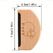 1pc Portable Wooden Lint Remover Brush, Reusable Double-Sided Travel Brush For Clothes, Furniture, Pet Hair, Sweaters, Scarves, Pants Fuzz Removal Tool - Multicolor - View 6