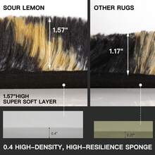 Sour Lemon Large Rugs Living Room, Hexagonal Pattern Area Rugs For Bedroom, Washable Anti Slip Shaggy Soft Rug, Fluffy Modern Carpets Mat Beside Area Rug, Best For Living Room, Bedroom, Study Room, Home Decor - Black and Gold - View 3