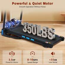 MERAX New Treadmills For Home, 3.5HP Hydraulic System Auto Foldable Treadmill With Incline,10MPH 350Lbs Weight Capacity Electric Treadmills With Heart Rate Sensors,Type C & USB Charge ,Bluetooth Speaker - Xem 6