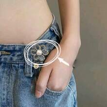 1/2/3/5 件裤腰收紧器，可调节腰带扣套装，用于牛仔裤的额外纽扣，使裤子、牛仔裤、袖子更紧的纽扣调节器（银色）可调节金属纽扣针，适用于牛仔裤和服装，时尚女孩配饰 - 彩色 - 查看 3