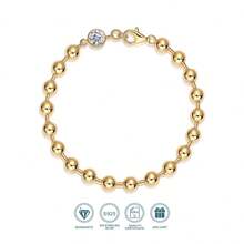 1 buc. Brățară din argint 925 placată cu aur de 18K, incrustată cu moissanit de 1 carat, potrivită pentru purtare zilnică, logodnă, nuntă, ținută de seară, cadou de lux pentru bărbați și femei, vine cu cutie cadou pentru Crăciun, Ziua Recunoștinței.