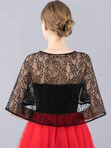 1 件优雅蕾丝新娘披肩，多色婚礼宴会披肩，女士百搭斗篷外套配饰。埃及艳后服装，适合女士节日派对、舞会礼服 - 彩色 - 查看 6