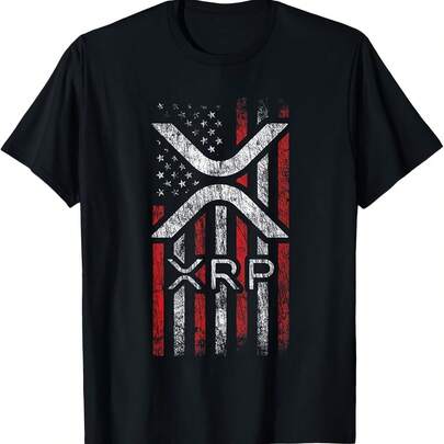 Crypto Currency - XRP Cryptocurrency - An Flag - XRP T-Shirt