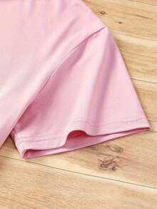 Set Of 3 Women's Beachwear Shirts - Spring/Summer - Short Sleeve T-Shirt - Crew Neck - Streetwear - Vintage - Vacation - PINK/WHITE/BLACK - View 3